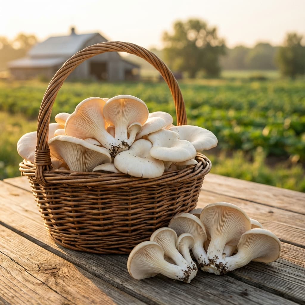 Freshly Harvested Mushrooms